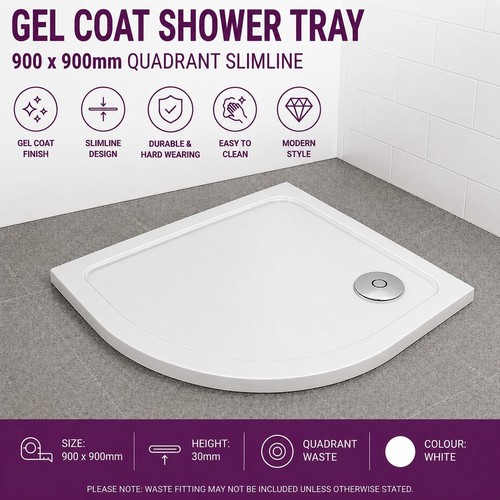 Gel coat shower tray - coat, 900