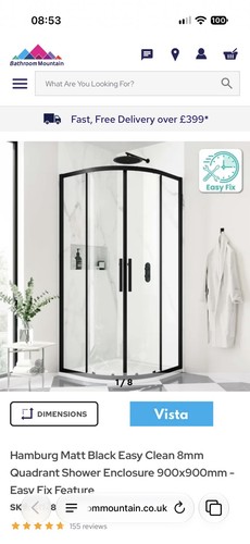 Hamburg matt black easy clean - black,