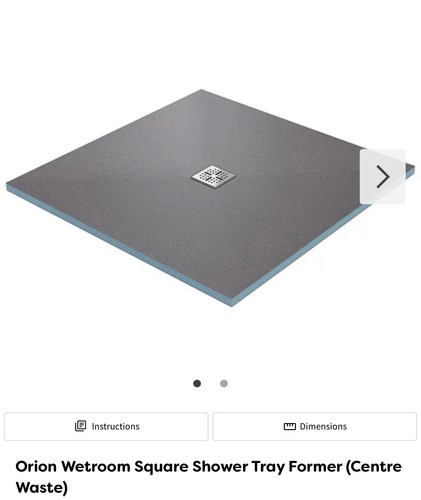 900x900 central wet room tray - central,