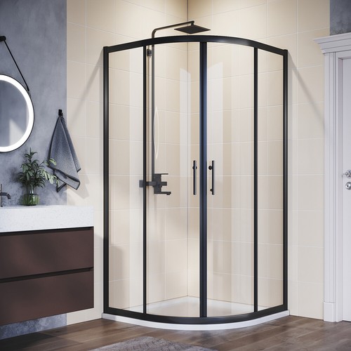 Black frame quadrant shower - quadrant,