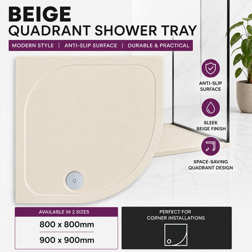 Beige quadrant shower base - quadrant,